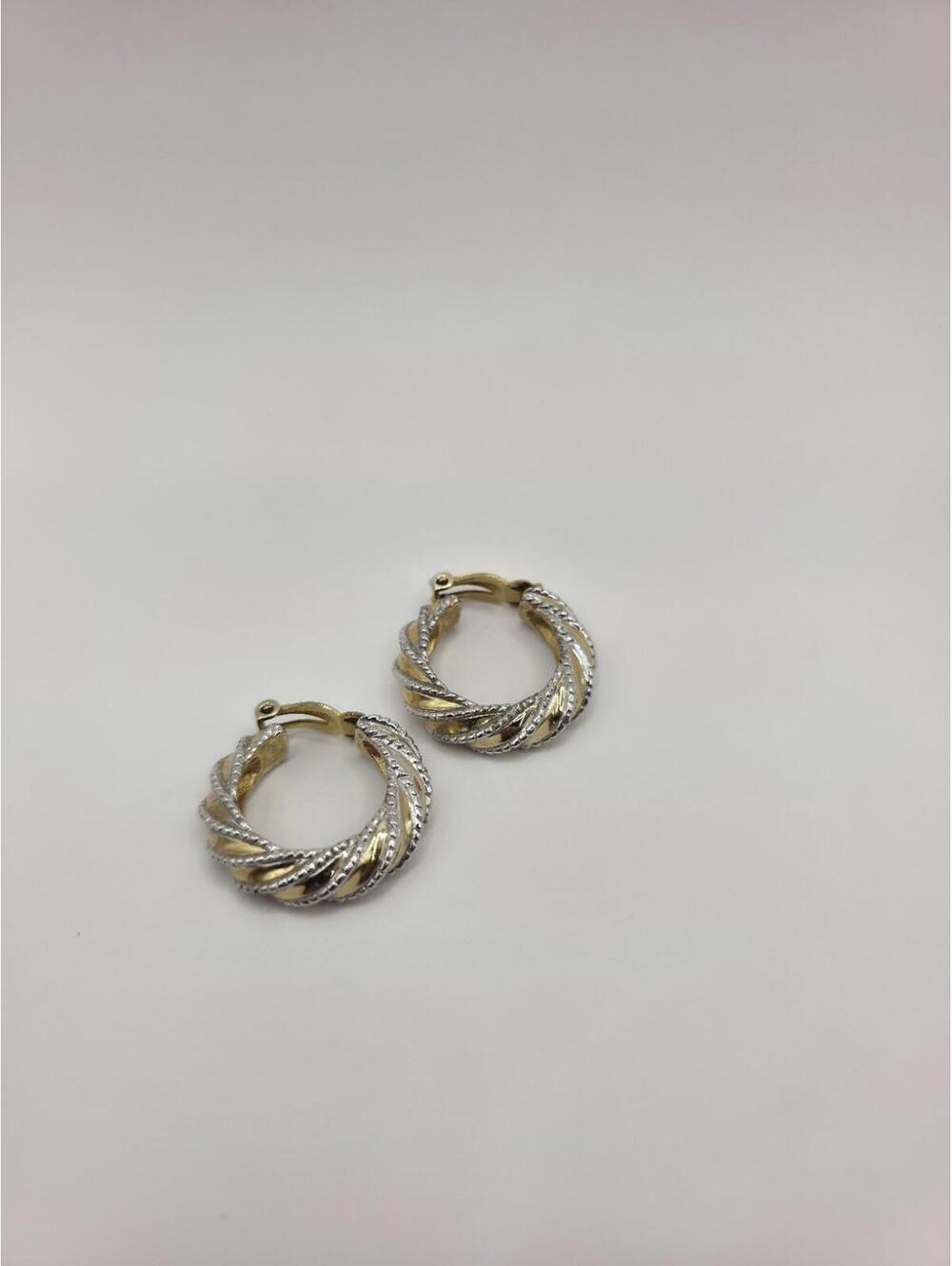 Vintage Signed Jomaz Joseph Mazer Classic Gold And Silver Tone Clip On Earrings - Picture 4 of 9